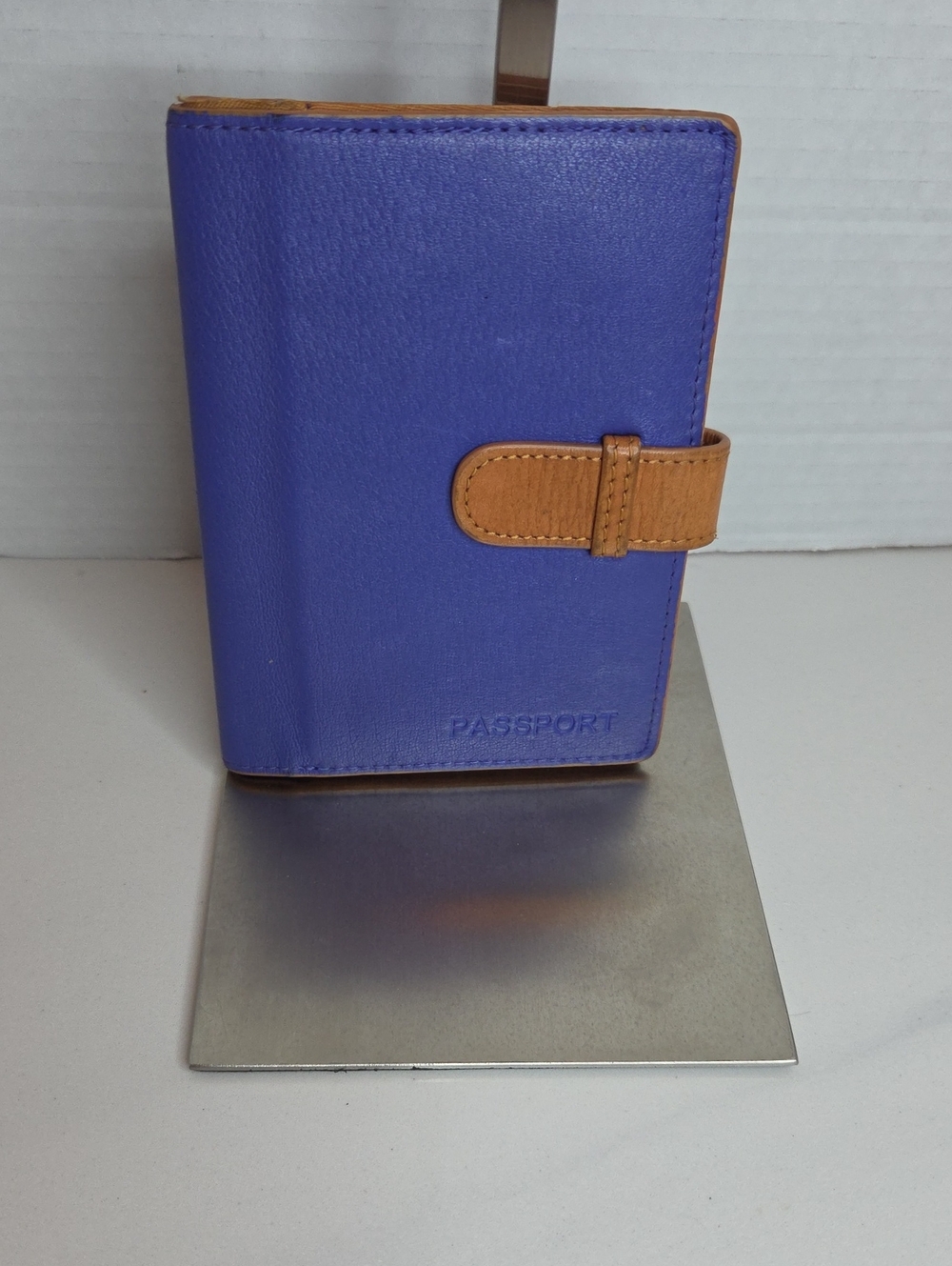 Danier Purple and Tan Passport Wallet